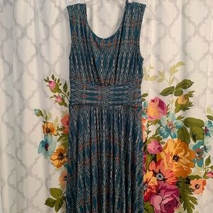 Maeve tribal pattern maxi dress with scoop back